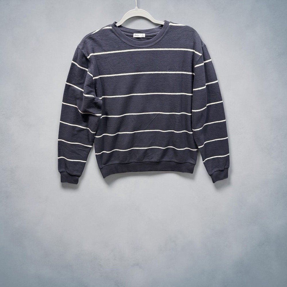 KATIN Parks Fleece Stripes Sweater Men's Small Navy